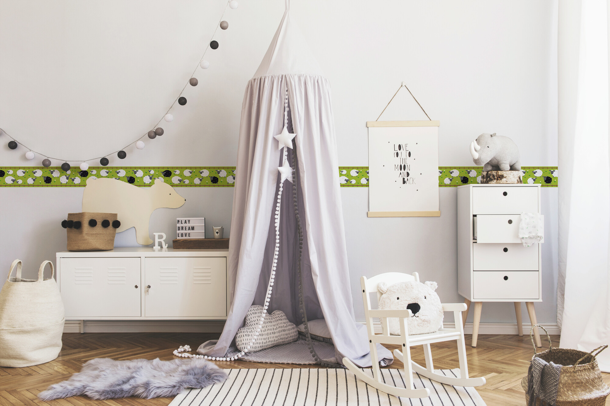 A.S.Creation Bordüre weiß schwarz B/H/D: ca. 15,5x500x5,7 cm