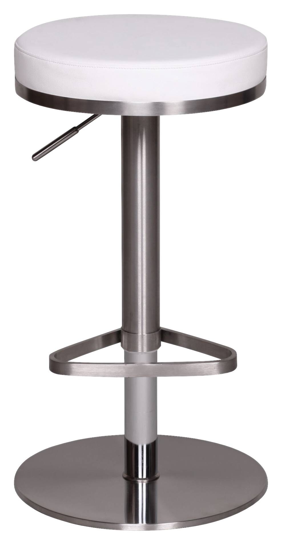 Barhocker weiß Edelstahl Kunstleder Edelstahl