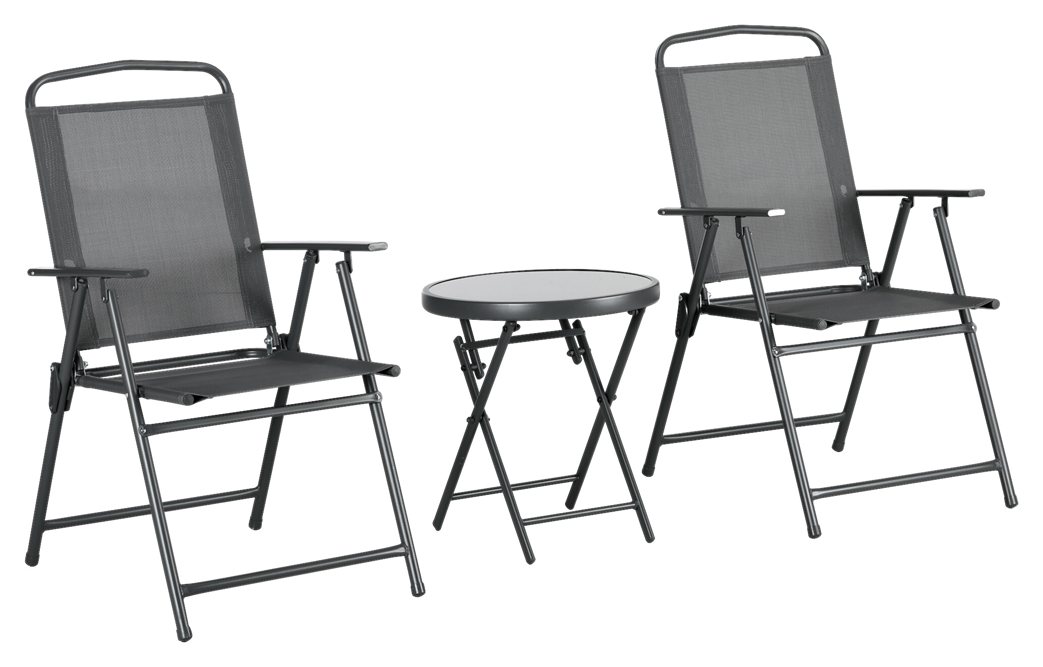 Outsunny Gartenmöbel-Set dunkelgrau Netzstoff B/H/L: ca. 64x93x53,5 cm