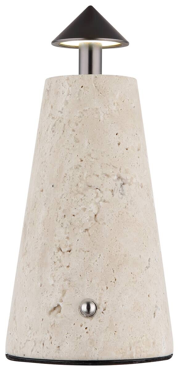 GLOBO LED-Tischleuchte grau schwarz Chrom Kunststoff Metall Stein H/D: ca. 19x9 cm 1 Brennstellen