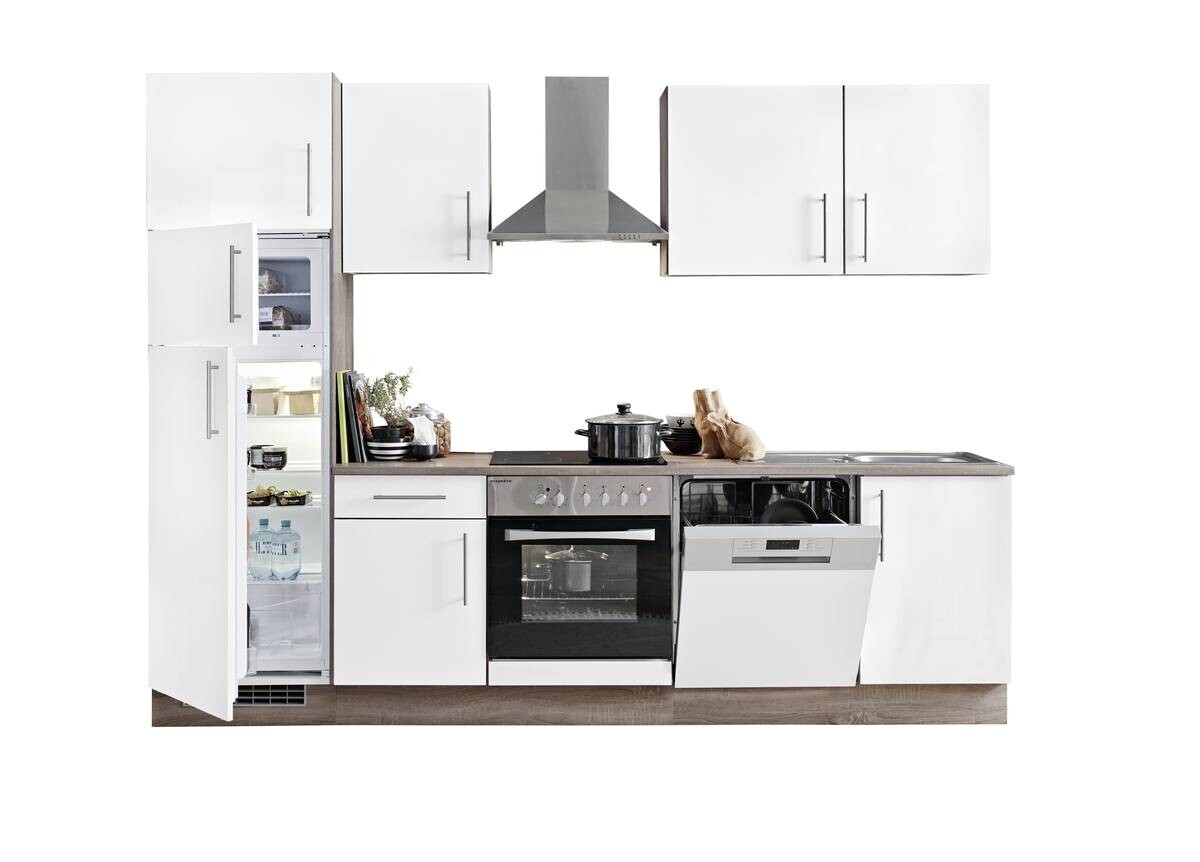 Küchenblock Judith weiß Lack Hochglanz B/H/T: ca. 280x212x60 cm