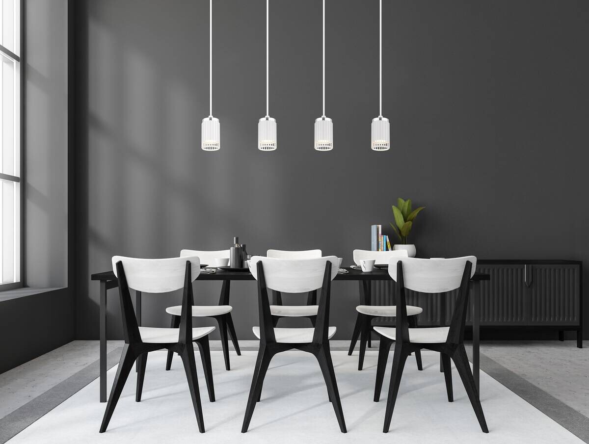 GLOBO Pendelleuchte weiß Aluminium Metall B/H/T/L: ca. 6x115,5x60x60 cm GU10 4 Brennstellen