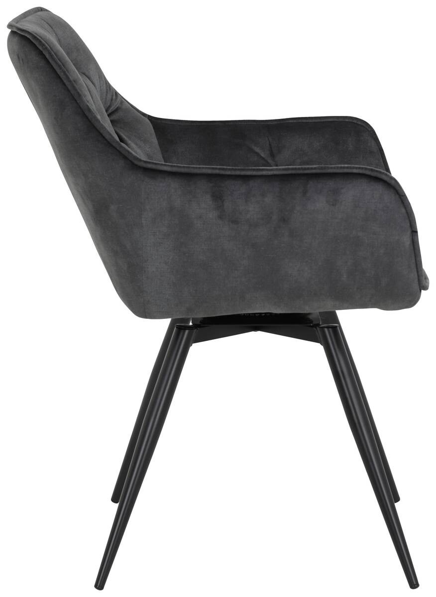 Stuhl Florentina 2er Set anthrazit Vintage Samtoptik B/H/T: ca. 49x84x63 cm