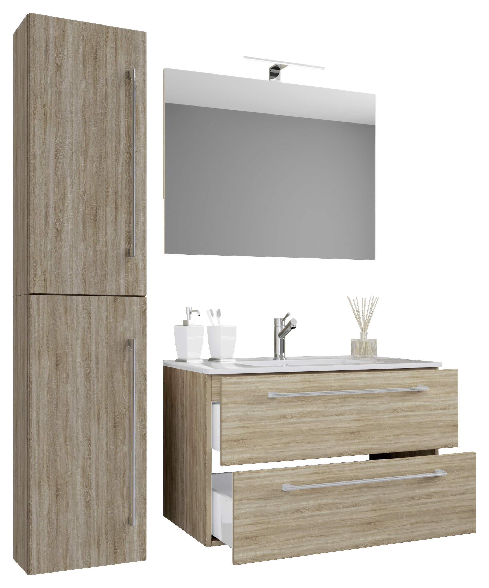 Waschplatz 4tlg-Badinos Eiche Sonoma Nachbildung B/H/T: ca. 61x51,6x46,4 cm