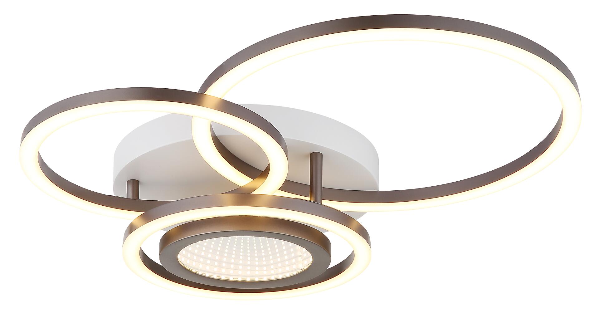 GLOBO Deckenleuchte weiß kaffee mattschwarz Kunststoff Metall B/H/L: ca. 39x10x49 cm 1 Brennstellen