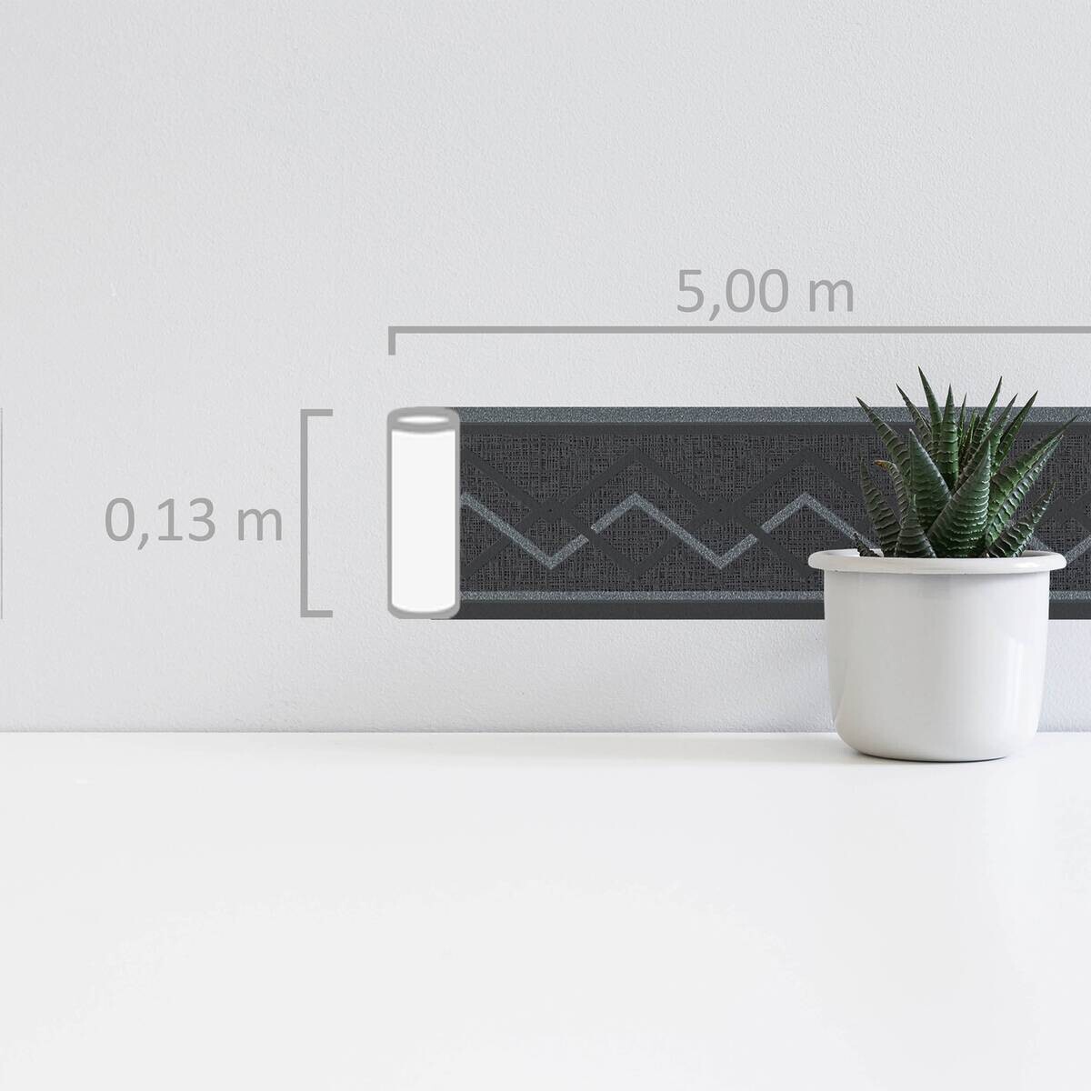 A.S.Creation Bordüre grau B/H/D: ca. 13x500x8 cm