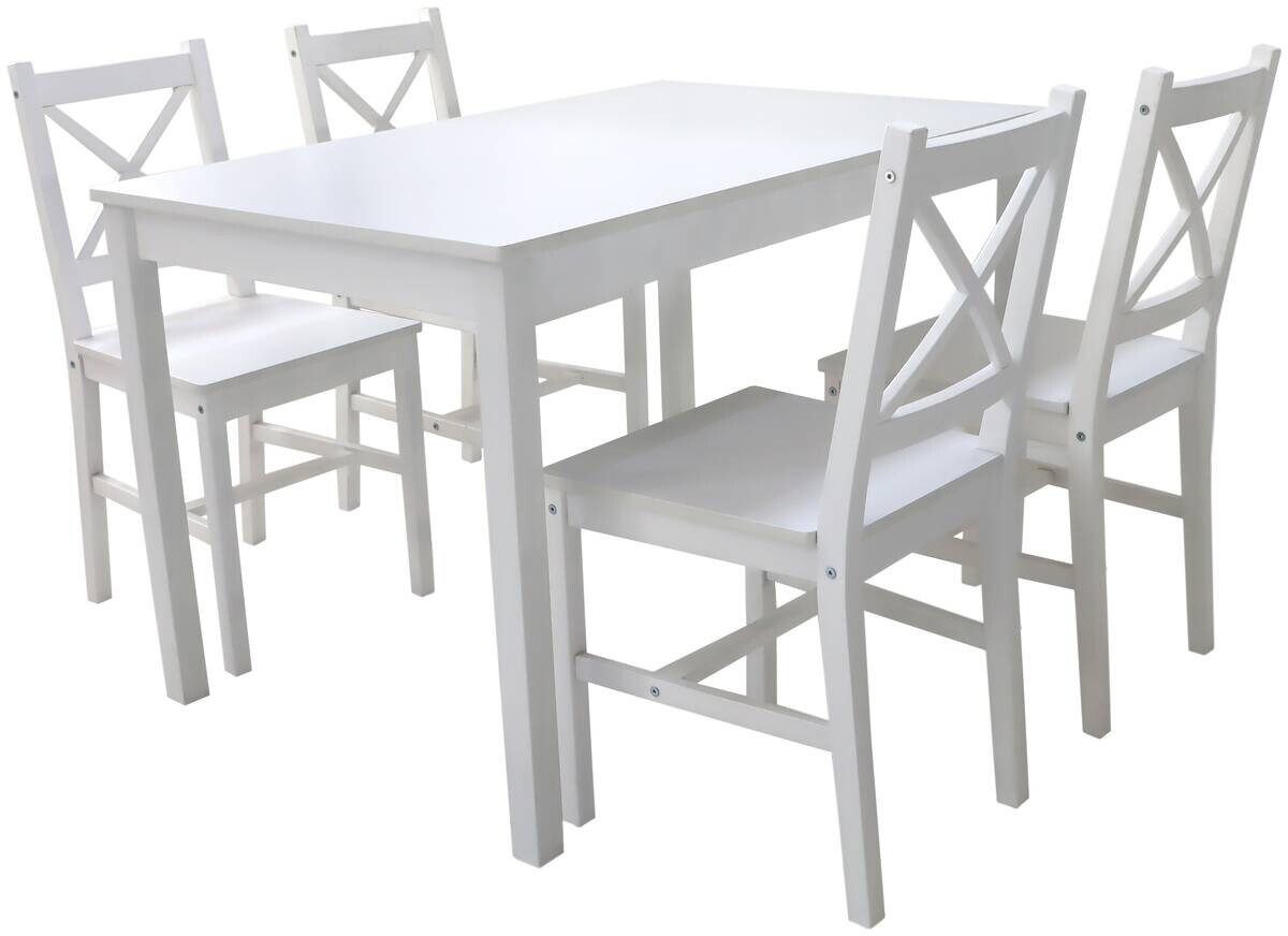 Tischgruppe Hanna weiß Holz B/T: ca. 118x75 cm