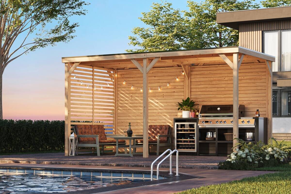 Karibu Pavillon Arizona natur Fichte B/H/T: ca. 453x243x231 cm