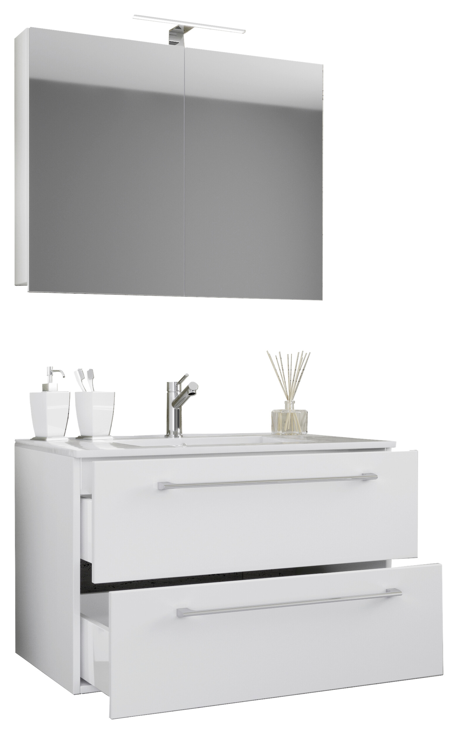 Waschplatz 3tlg-Badinos weiß B/H/T: ca. 80x50x46 cm