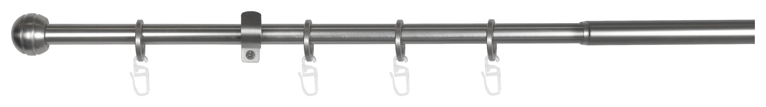 Gardinenstange Edelstahloptik Metall ausziehbar von ca. 120 bis 210 cm 1.0 Läufe
