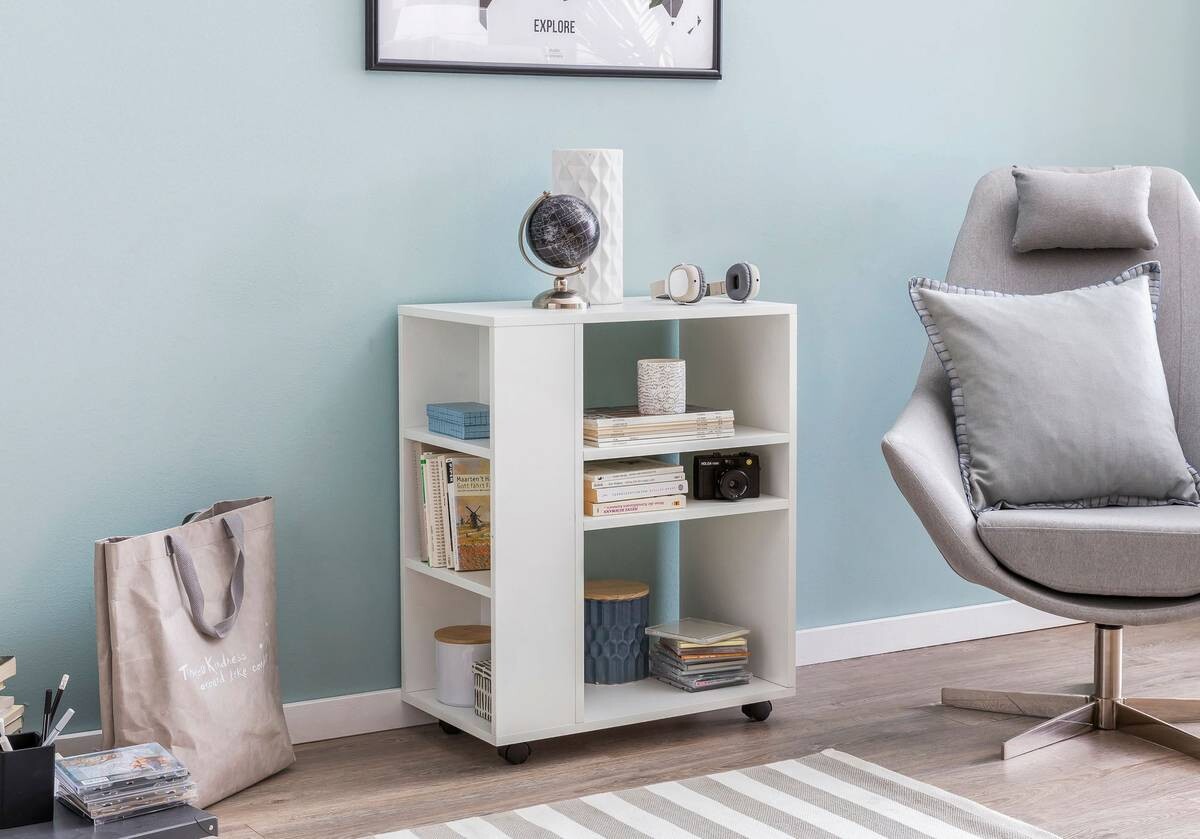 Regal weiß schwarz B/H/T: ca. 60x75x35 cm