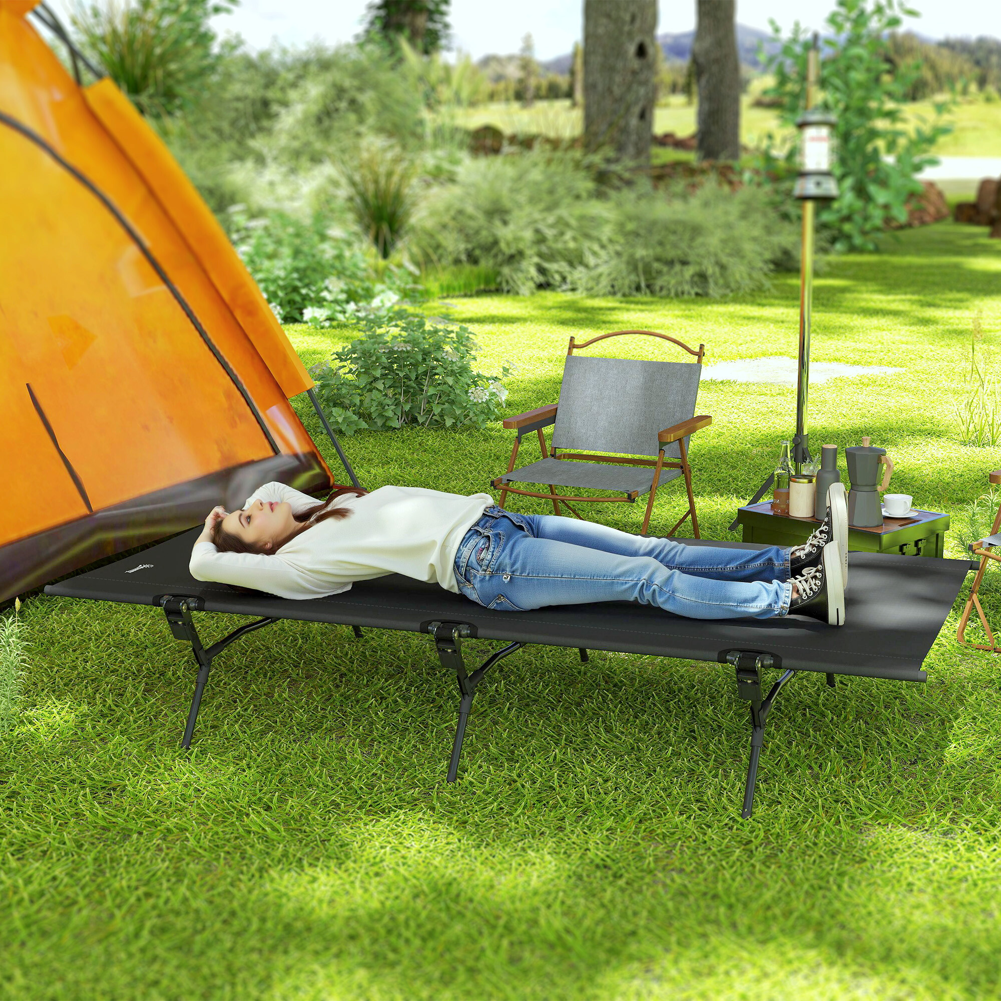 Outsunny Campingbett B/H/L: ca. 100x36x200 cm
