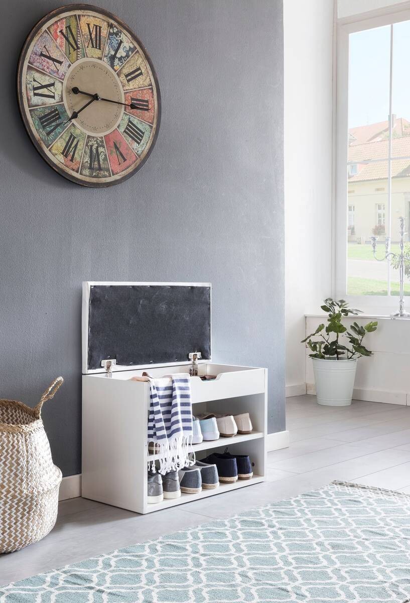 Schuhbank weiß weiß B/H/T: ca. 60x40x30 cm