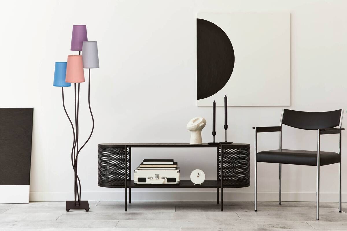 Näve Leuchten Stehleuchte 2040962 multicolor Textil Metall B/H/T: ca. 34x138x43 cm 4 Brennstellen