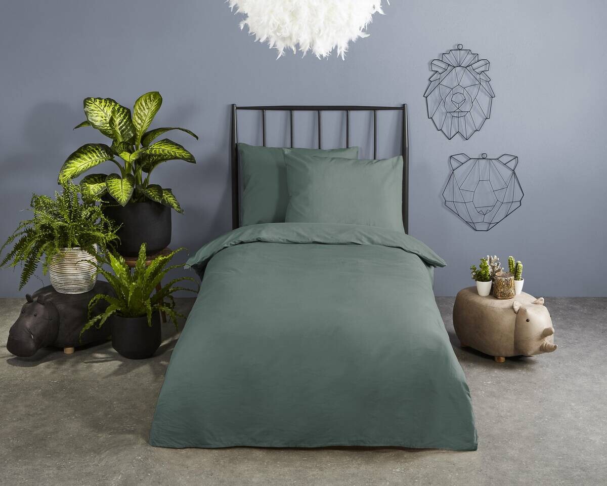Baumwoll Bettwäsche olive Baumwolle B/L: ca. 120x150 cm