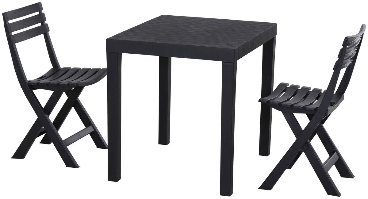 ProGarden Balkonset Club anthrazit Kunststoff B/H/L: ca. 945x2,5x112,5 cm