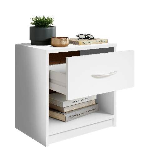 Nachtkonsole Pepe weiß B/H/T: ca. 39x41x28 cm