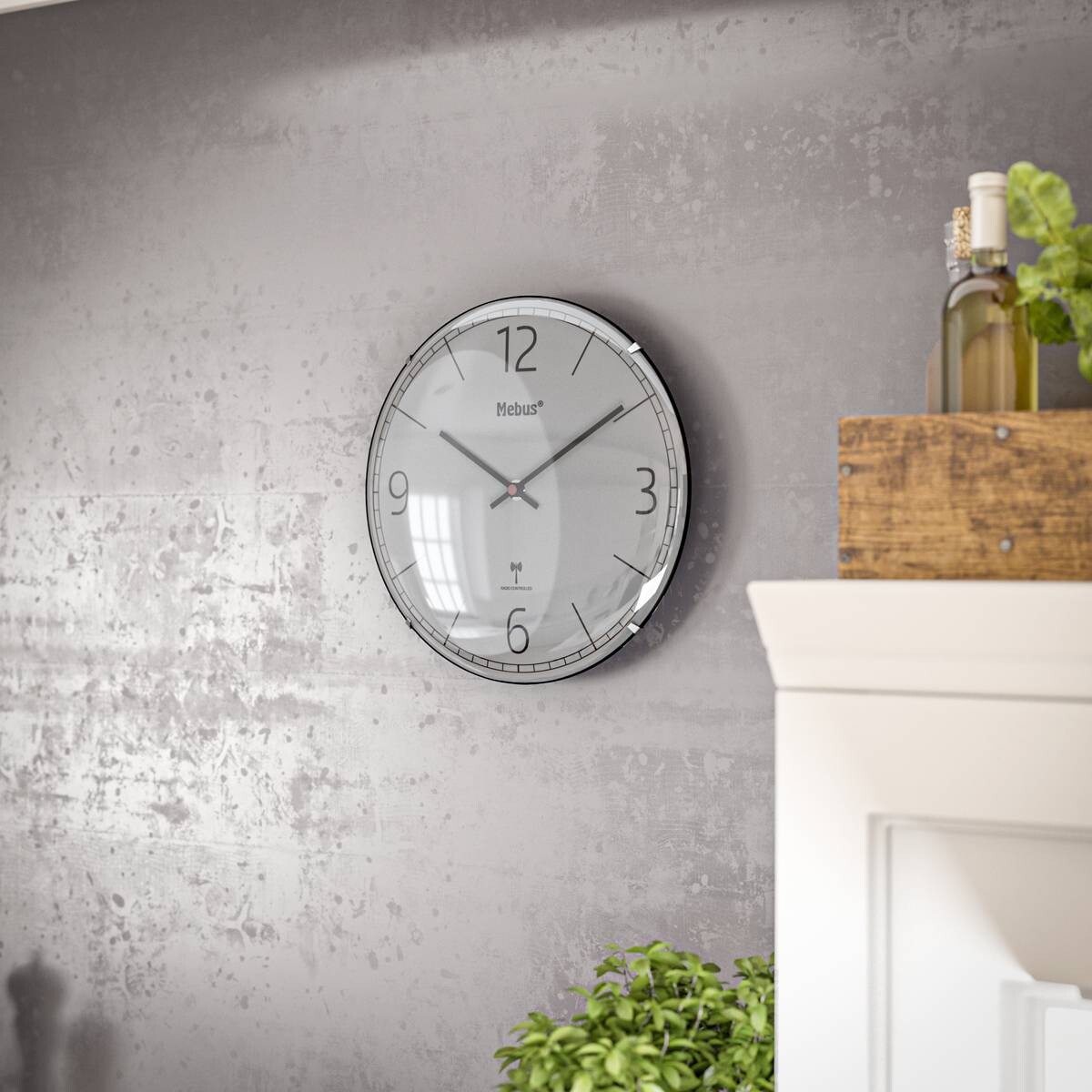Mebus Wanduhr grau D: ca. 30 cm
