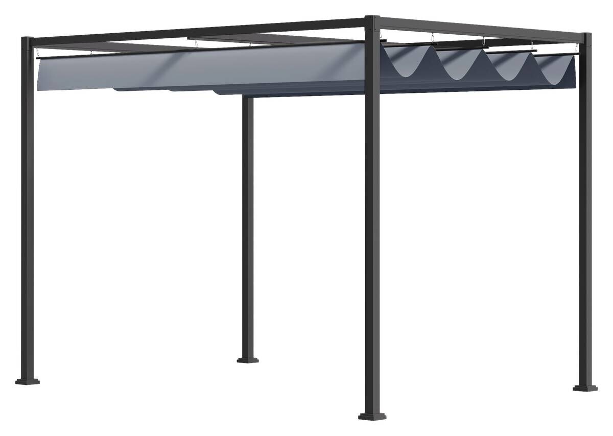 Outsunny Pergola dunkelgrau Stahl B/H/L: ca. 300x222x400 cm