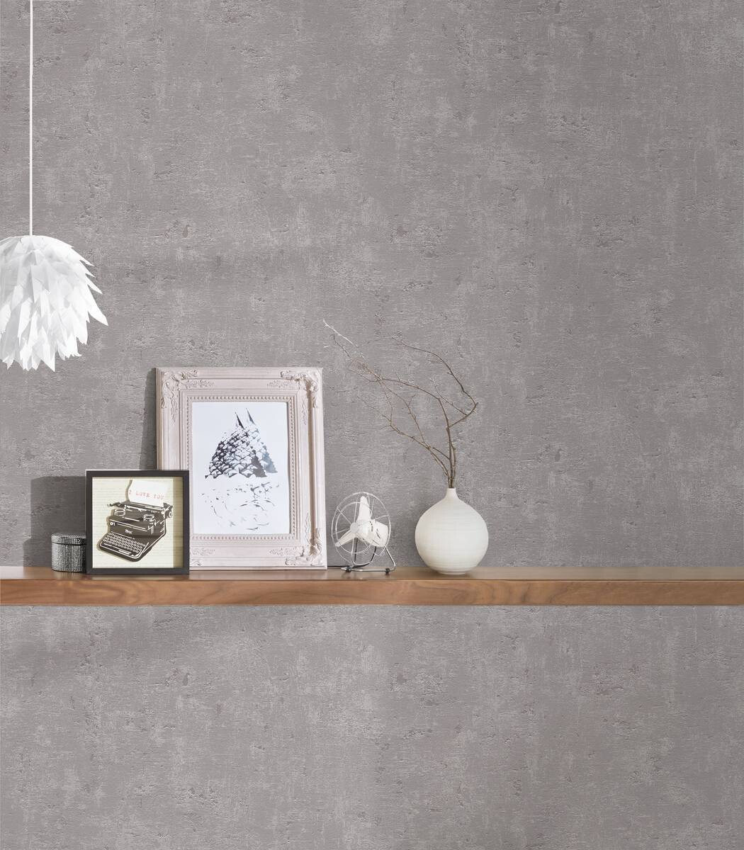 Vliestapete Betonoptik dunkelgrau B/L: ca. 53x1005 cm