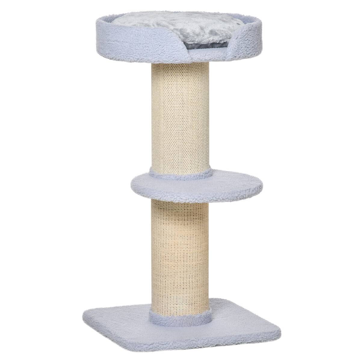 PawHut Kratzbaum hellgrau Sisal B/H/L: ca. 45x91x45 cm