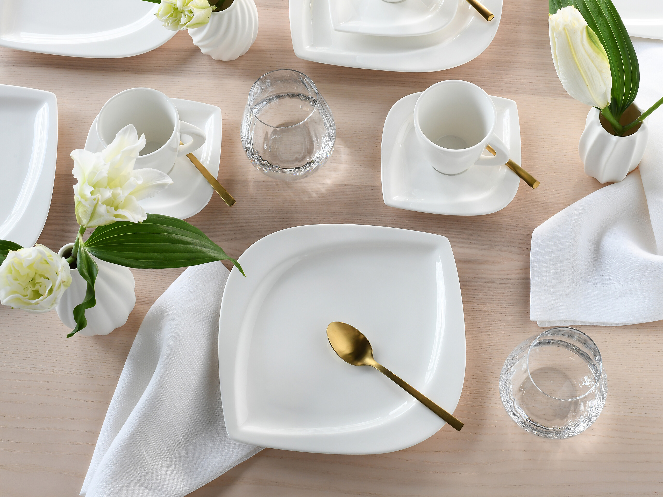 CreaTable Kaffeeservice Melbourne creme Porzellan 18 tlg.