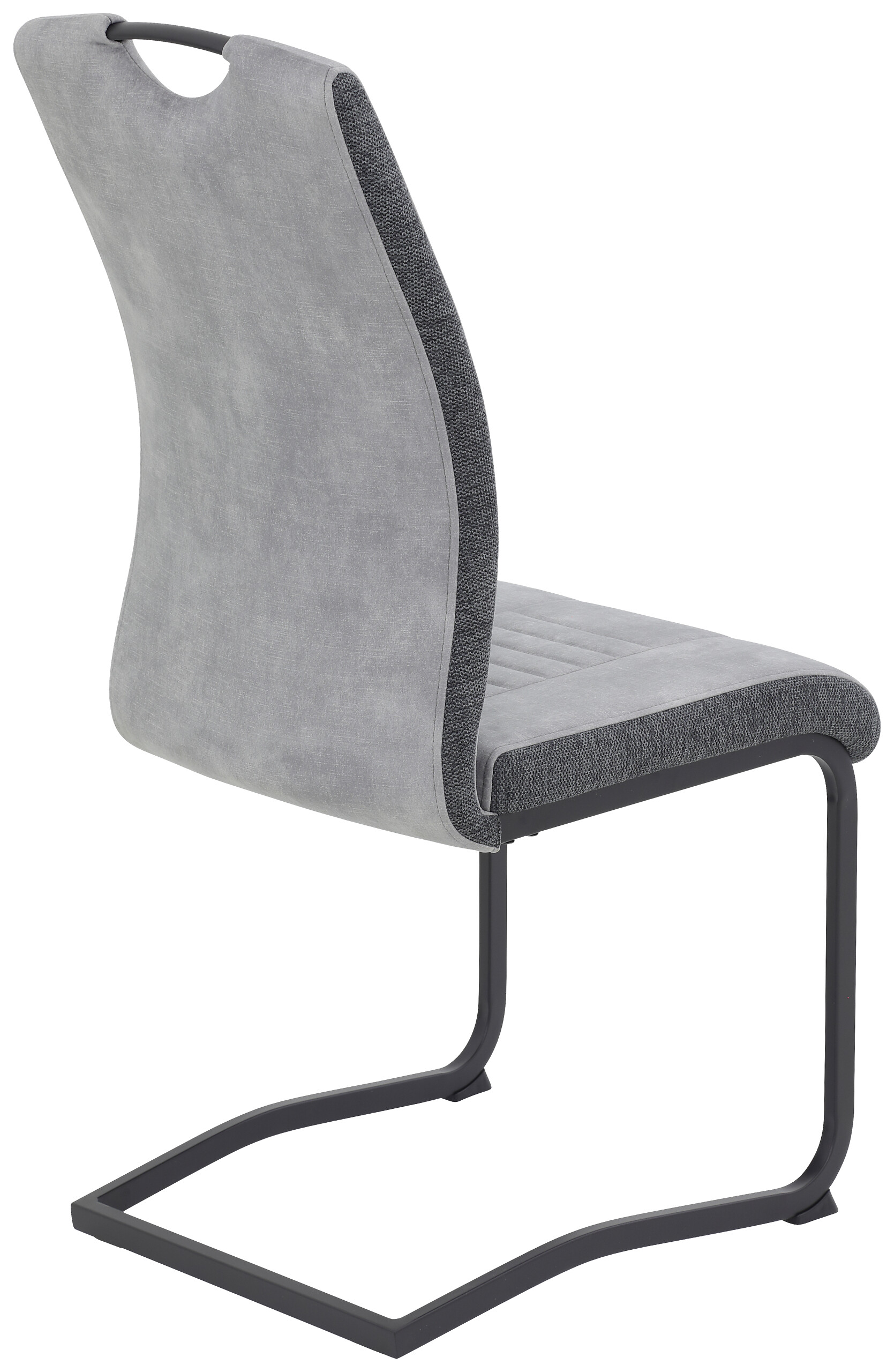 Schwingstuhl Riga, 2er-Set hellgrau Webstoff B/H/T: ca. 44x100x60 cm