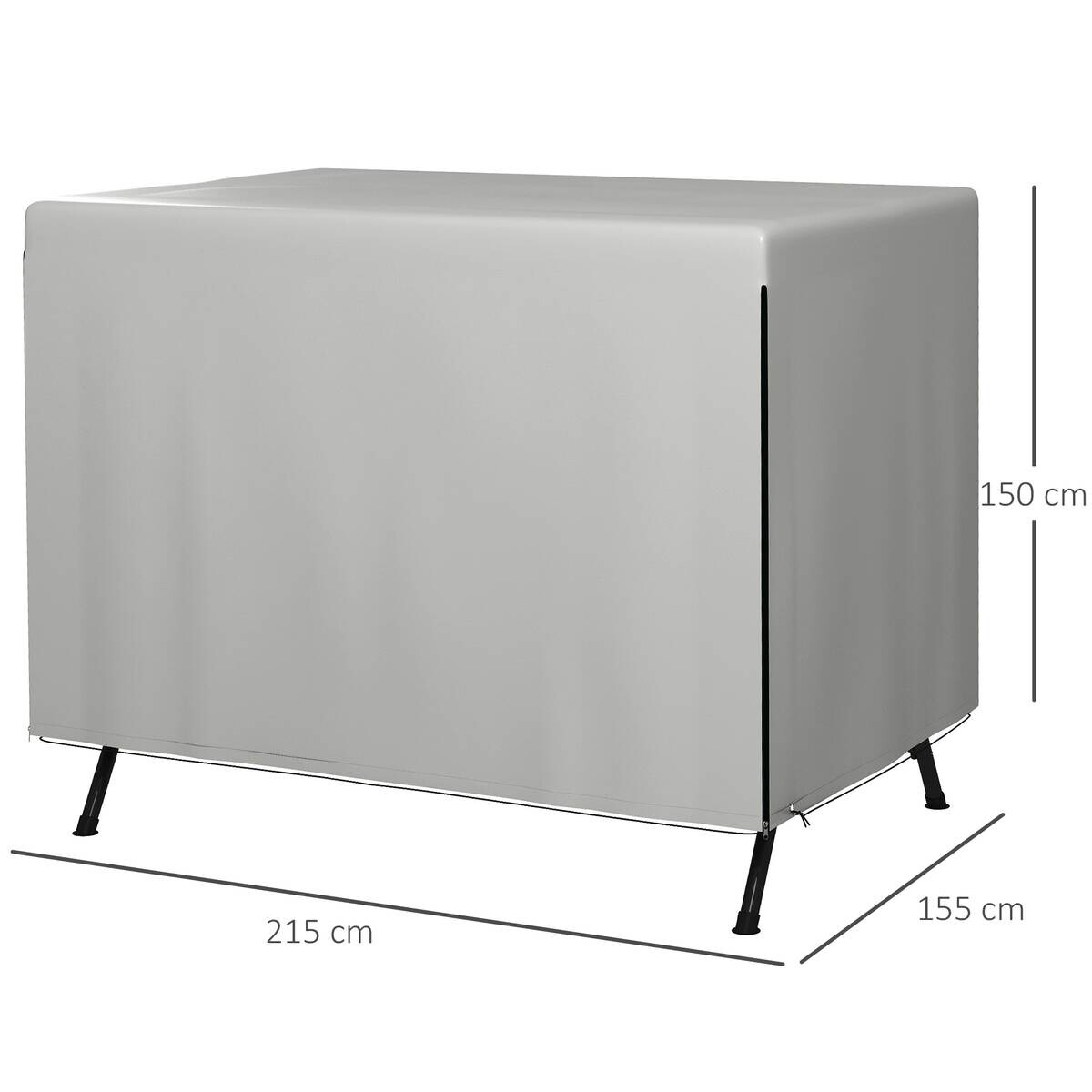 Outsunny Abdeckplane grau Polypropylen B/H/L: ca. 155x215x150 cm