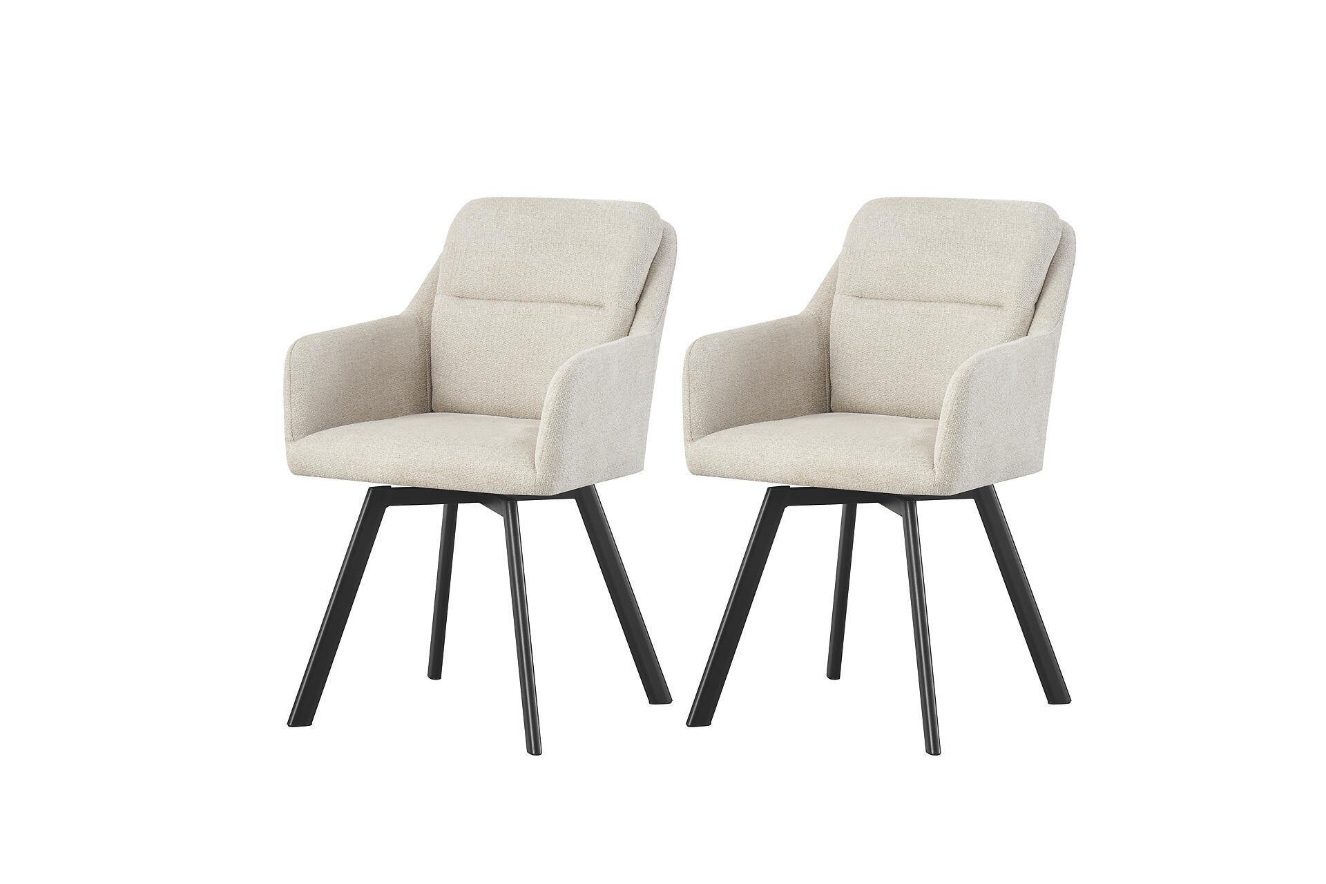 Stuhl SOPHIE, 2er Set creme schwarz B/H/T: ca. 53x87x62 cm