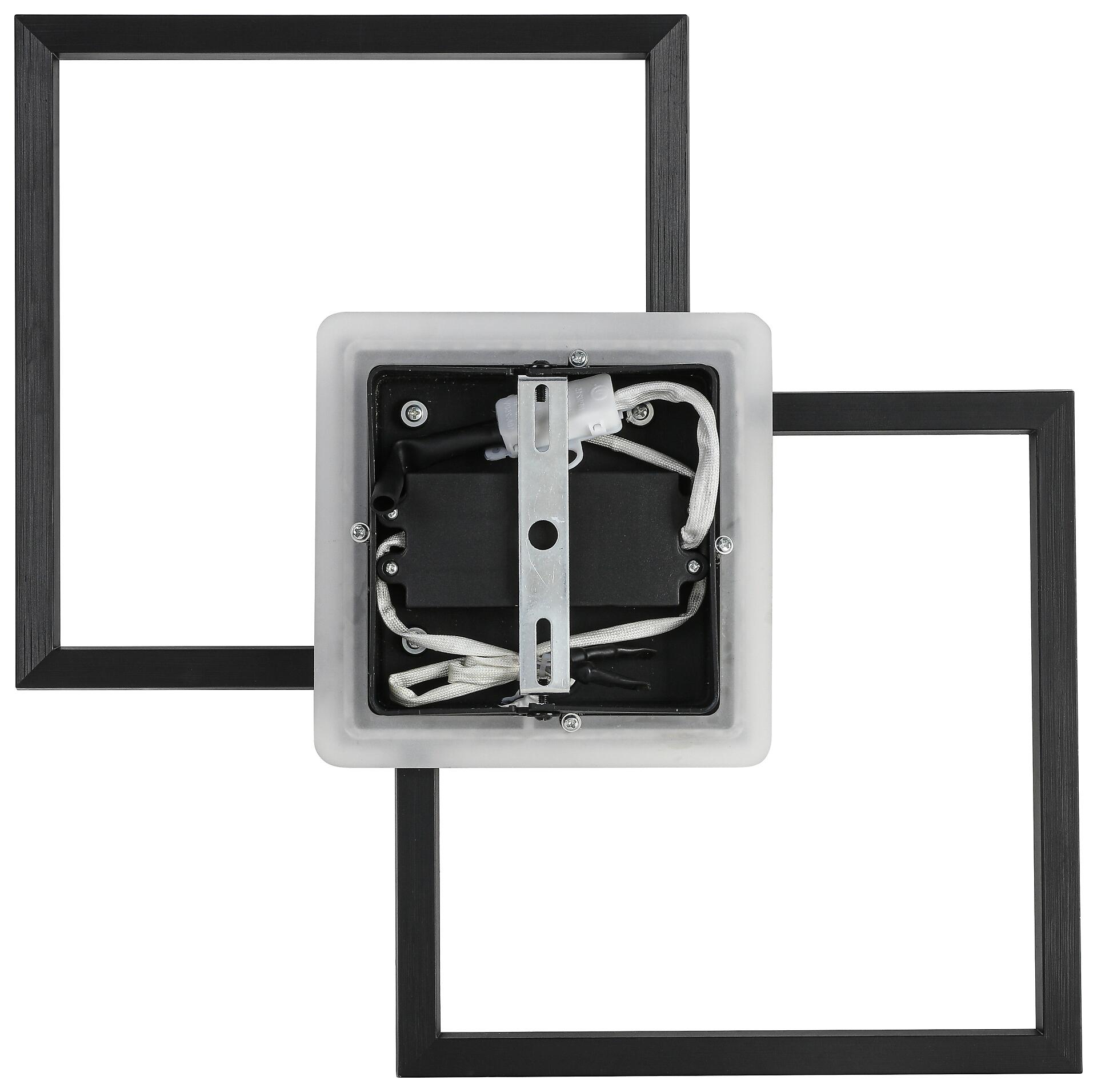 Nolo LED-Deckenleuchte Rhombus schwarz Kunststoff B/H/L: ca. 35x6,5x55 cm
