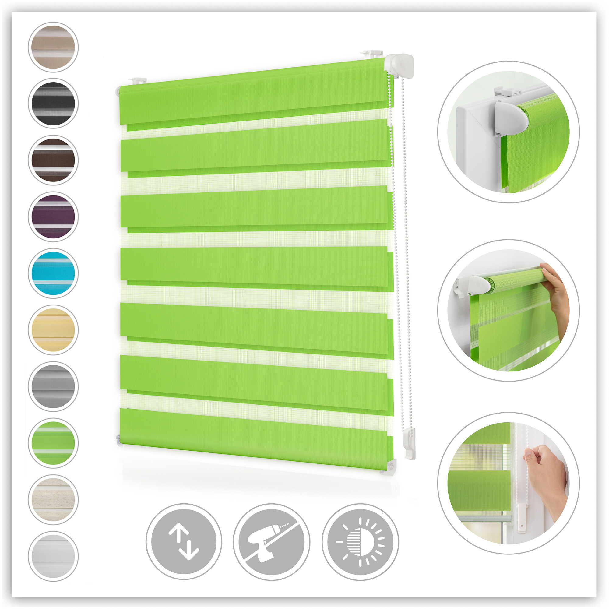 LICHTBLICK Doppelrollo Duo grün B/L: ca. 70x220 cm