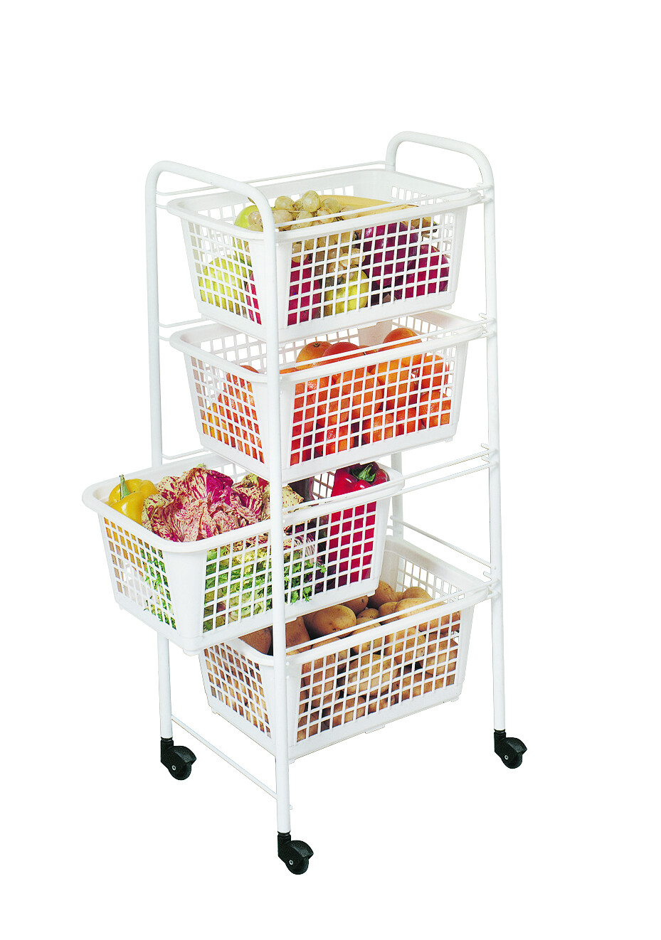 Metaltex Allzweckwagen weiß Stahlrohr B/H/L: ca. 38x83x30 cm