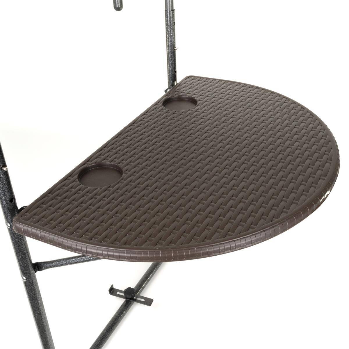 VCM Balkonhängetisch braun Polyrattan B/H/T: ca. 60x83x62 cm