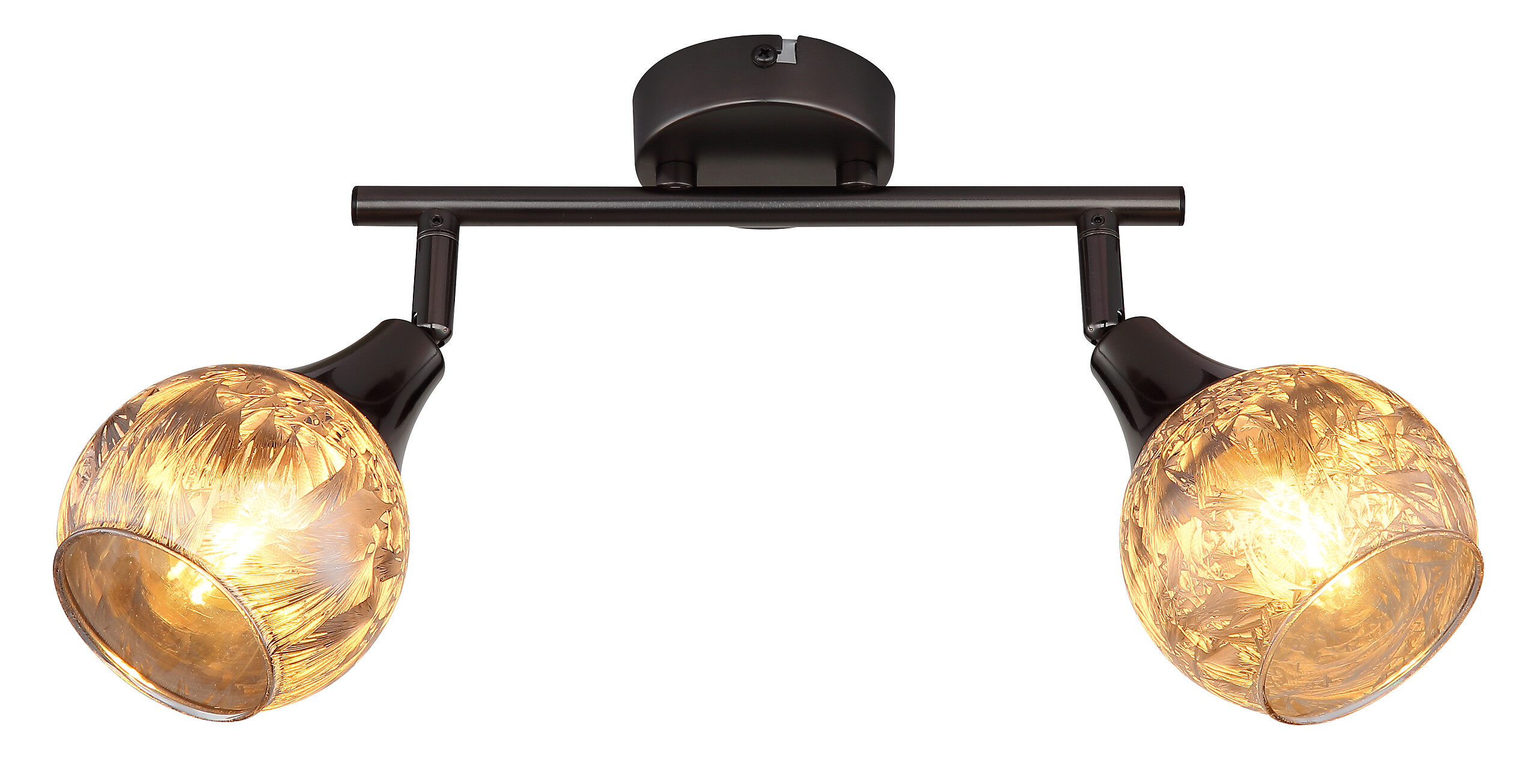 GLOBO Strahler schwarz Chrom Glas Metall B/H/L: ca. 11x26x16 cm E14 2 Brennstellen