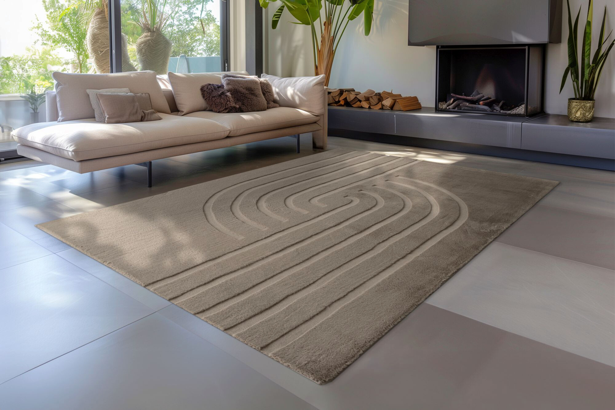 Obsession Teppich Zen Deluxe taupe B/H/L: ca. 120x12x170 cm