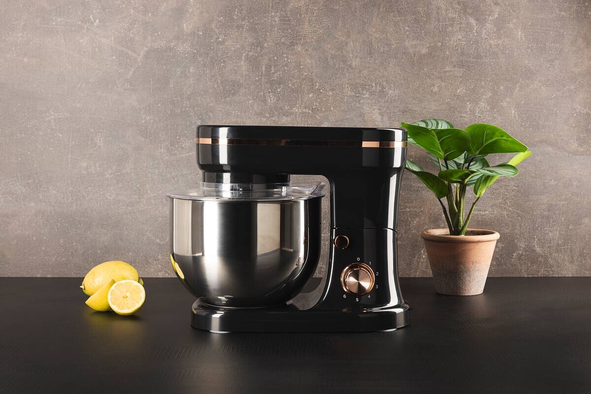 BERGNER Küchenmaschine silber schwarz Edelstahl B/H/L: ca. 25x32,5x39 cm