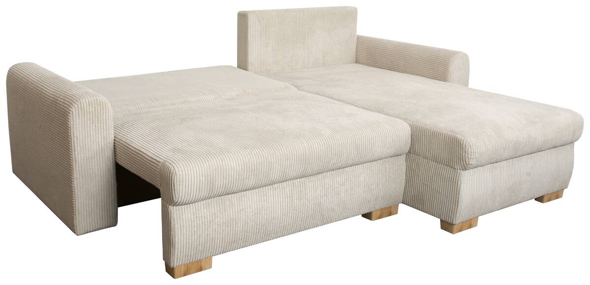 Ecksofa mit Bettfunktion und Bettkasten beige B/H/T: ca. 224,5x90x168 cm