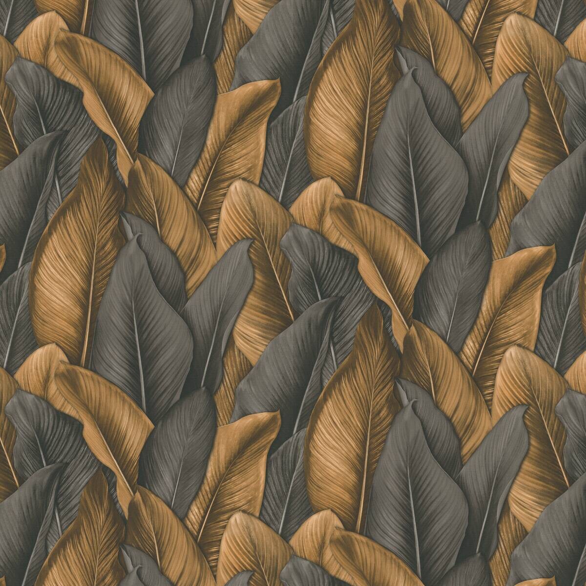 Erismann Vliestapete Blätter braun grau B/L: ca. 53x1005 cm