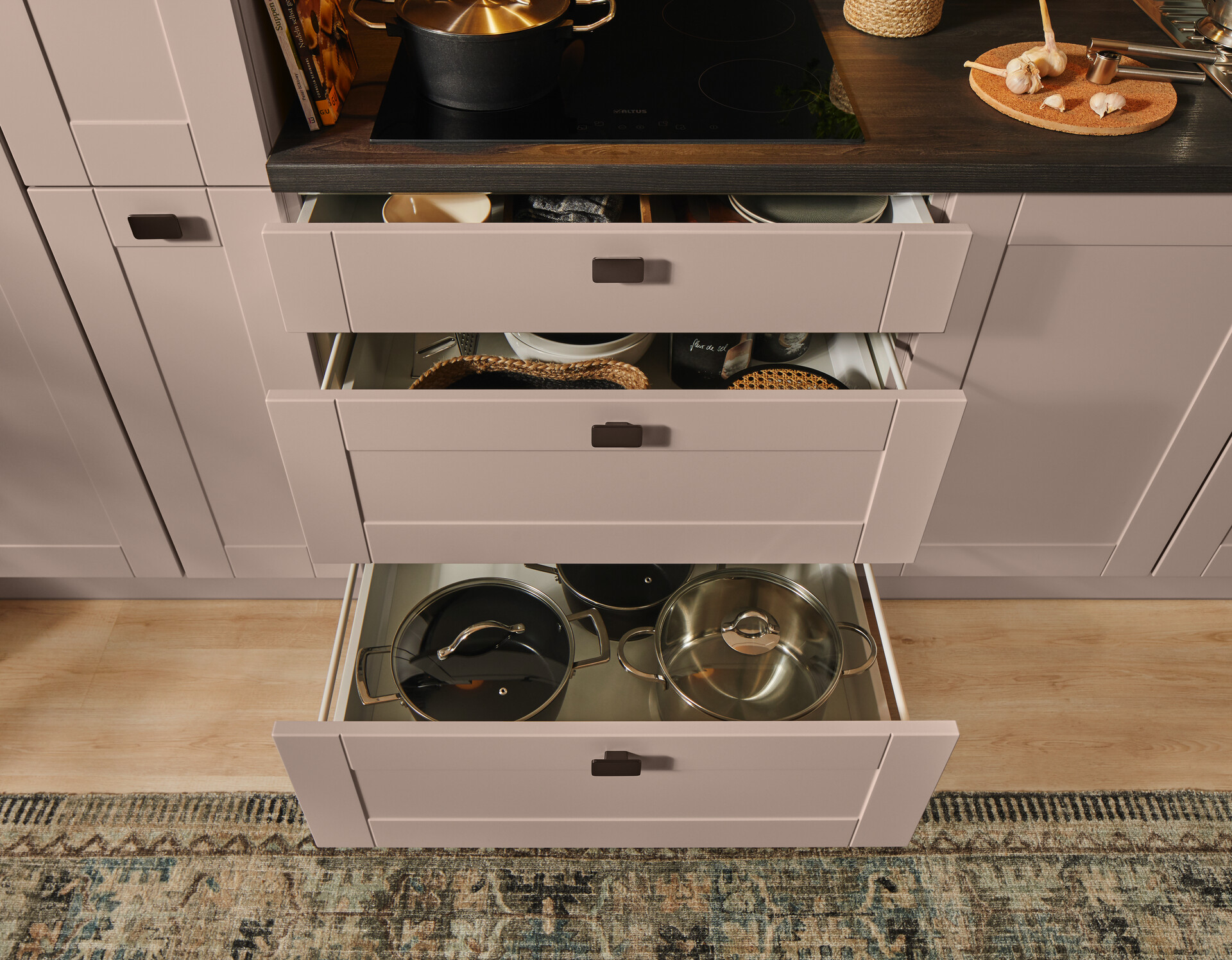 pino Küchenblock PN435 Kaschmirgrau B/T: ca. 270x60 cm