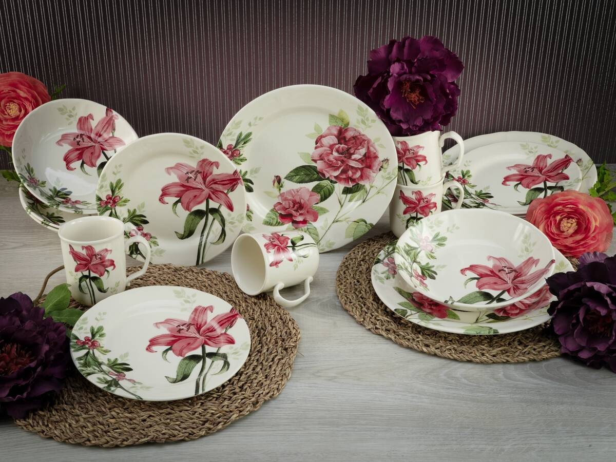 CreaTable Kombiservice ROSEMARY bunt Steingut 16 tlg.