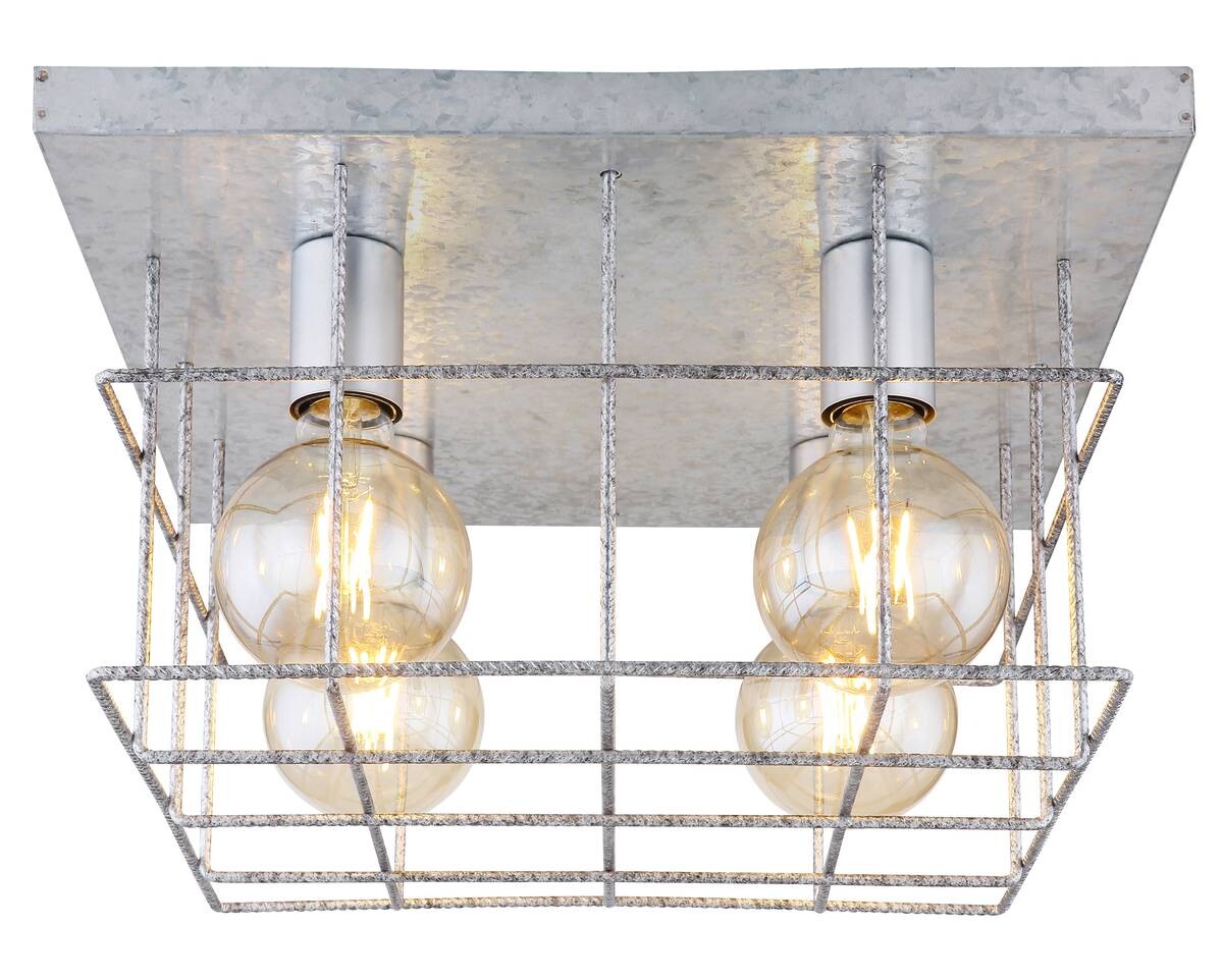 GLOBO Deckenleuchte MERRIL 15530Z-4D silber Metall B/H/L: ca. 40x26x40 cm