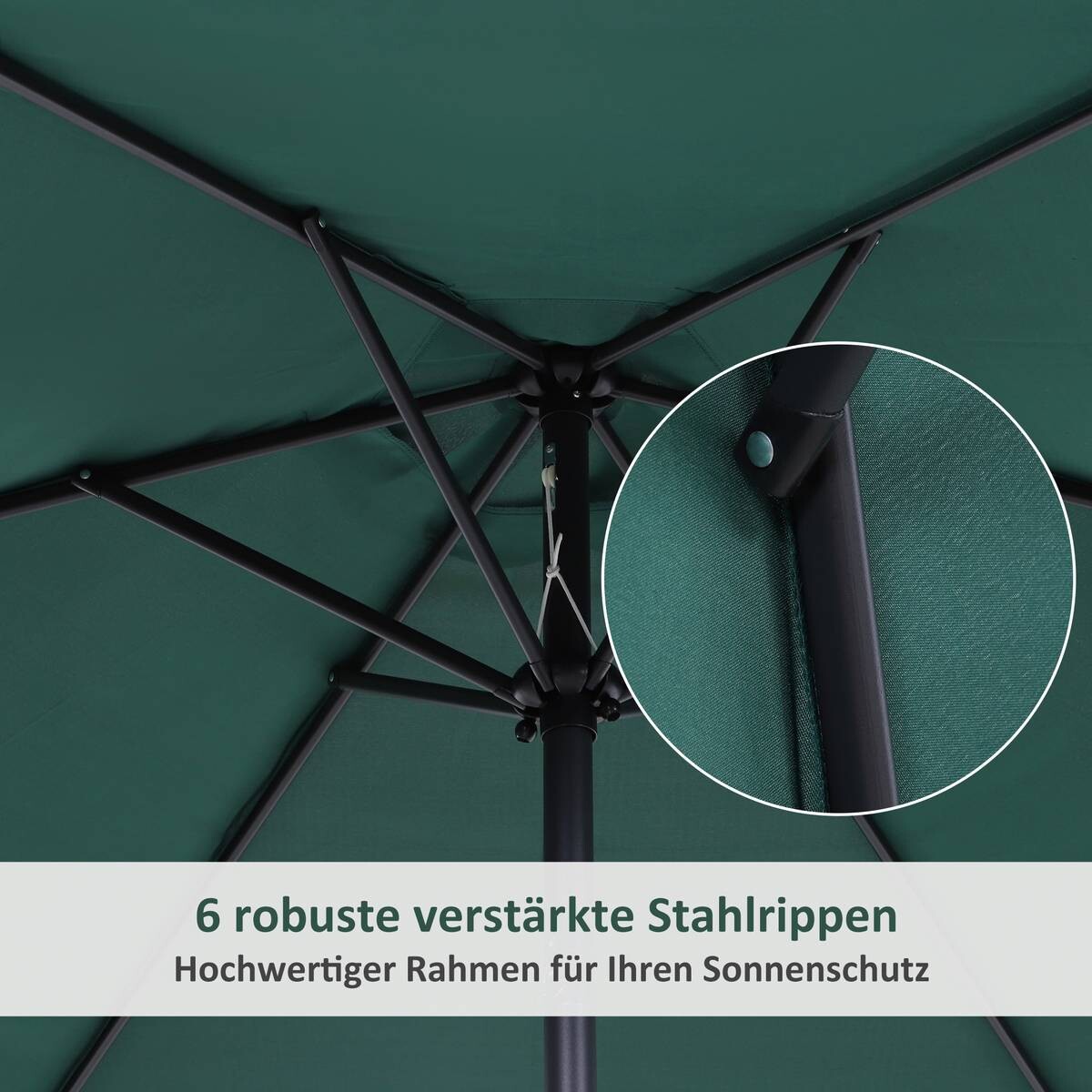 Outsunny Sonnenschirm grün Stahl B/H/L: ca. 270x235x270 cm