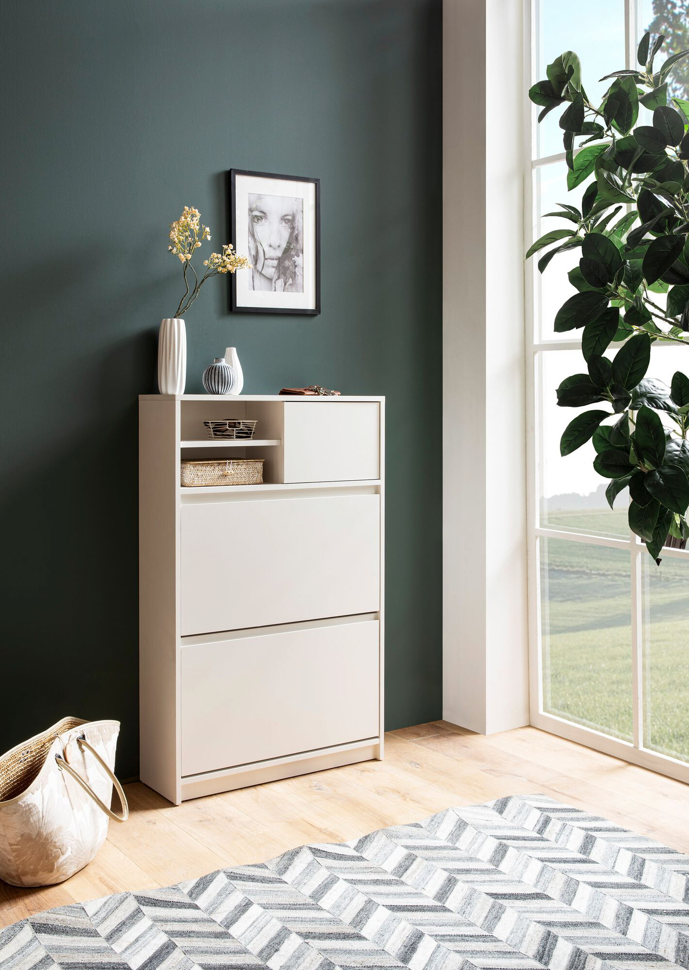 Schuhschrank weiß B/H/T: ca. 71x110x24 cm