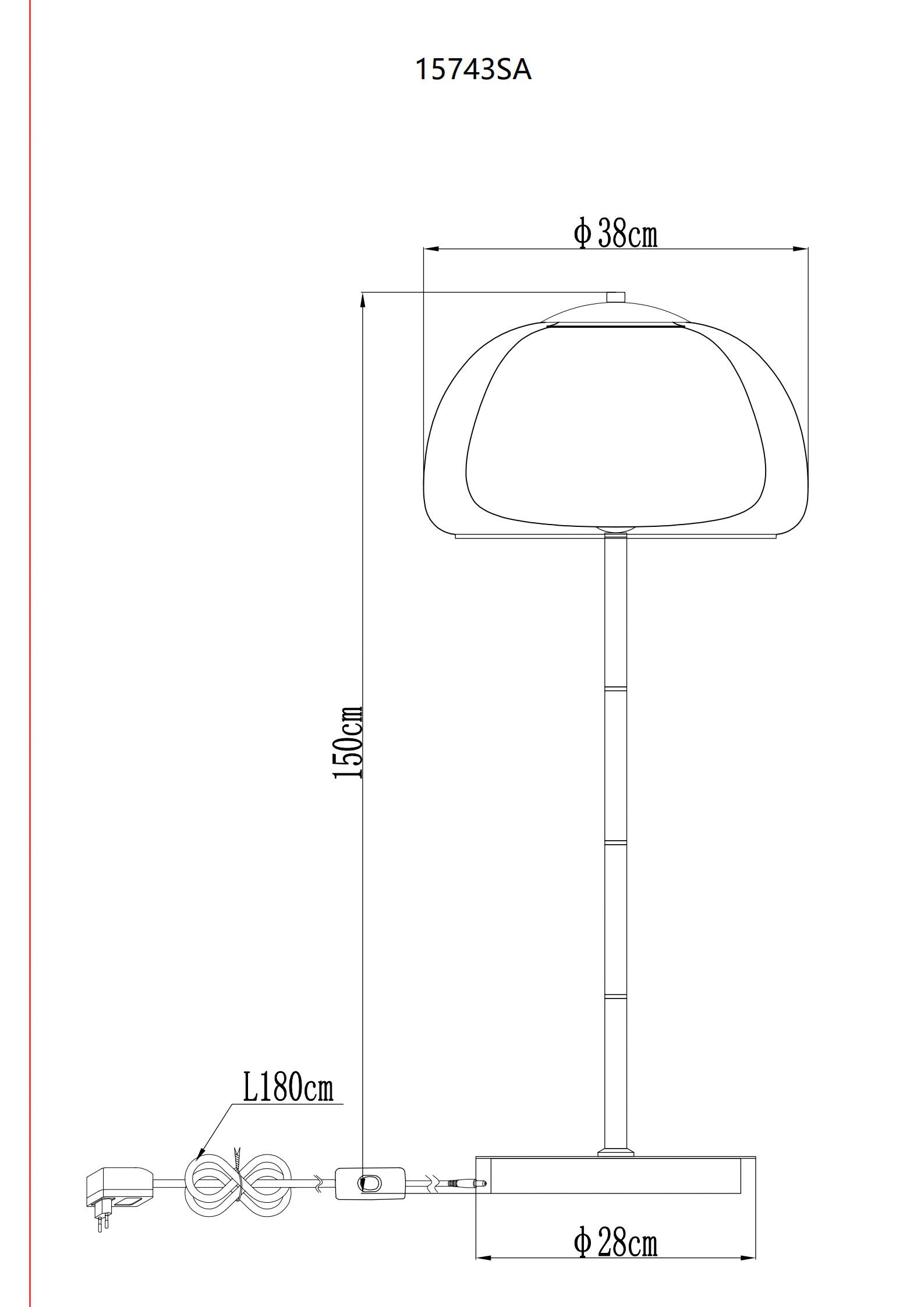 GLOBO Stehleuchte gold Metall Glas B/H/L: ca. 44x37x44 cm