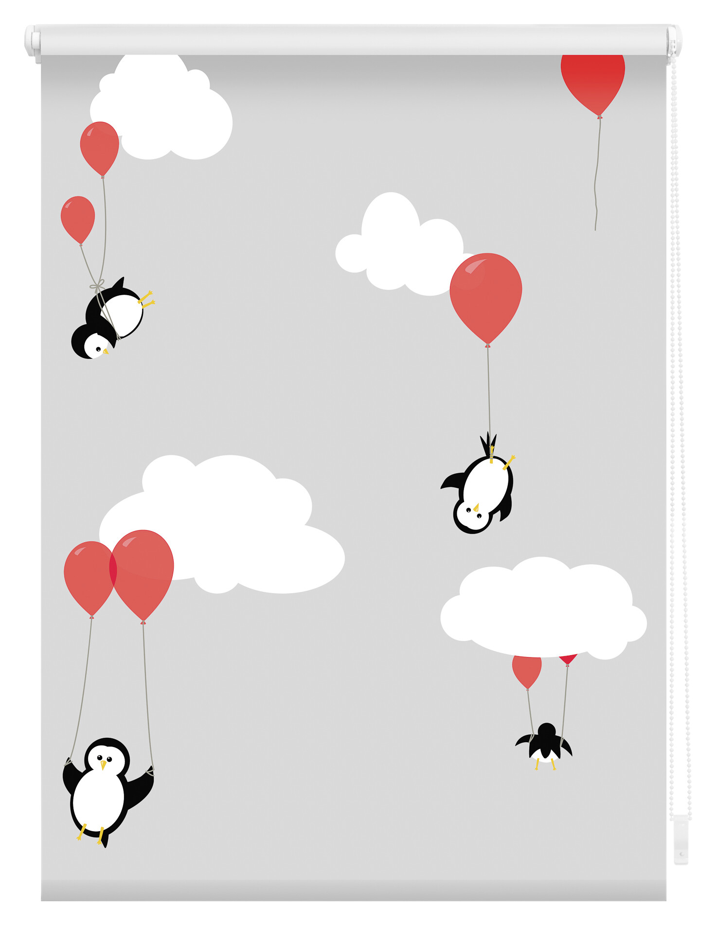 LICHTBLICK Rollo Pinguine rot B/L: ca. 45x150 cm