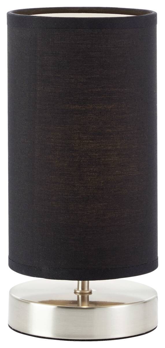 Brilliant Tischleuchte Claire schwarz nickel matt Stoff Metall H/D: ca. 25,5x12 cm E14 1 Brennstellen
