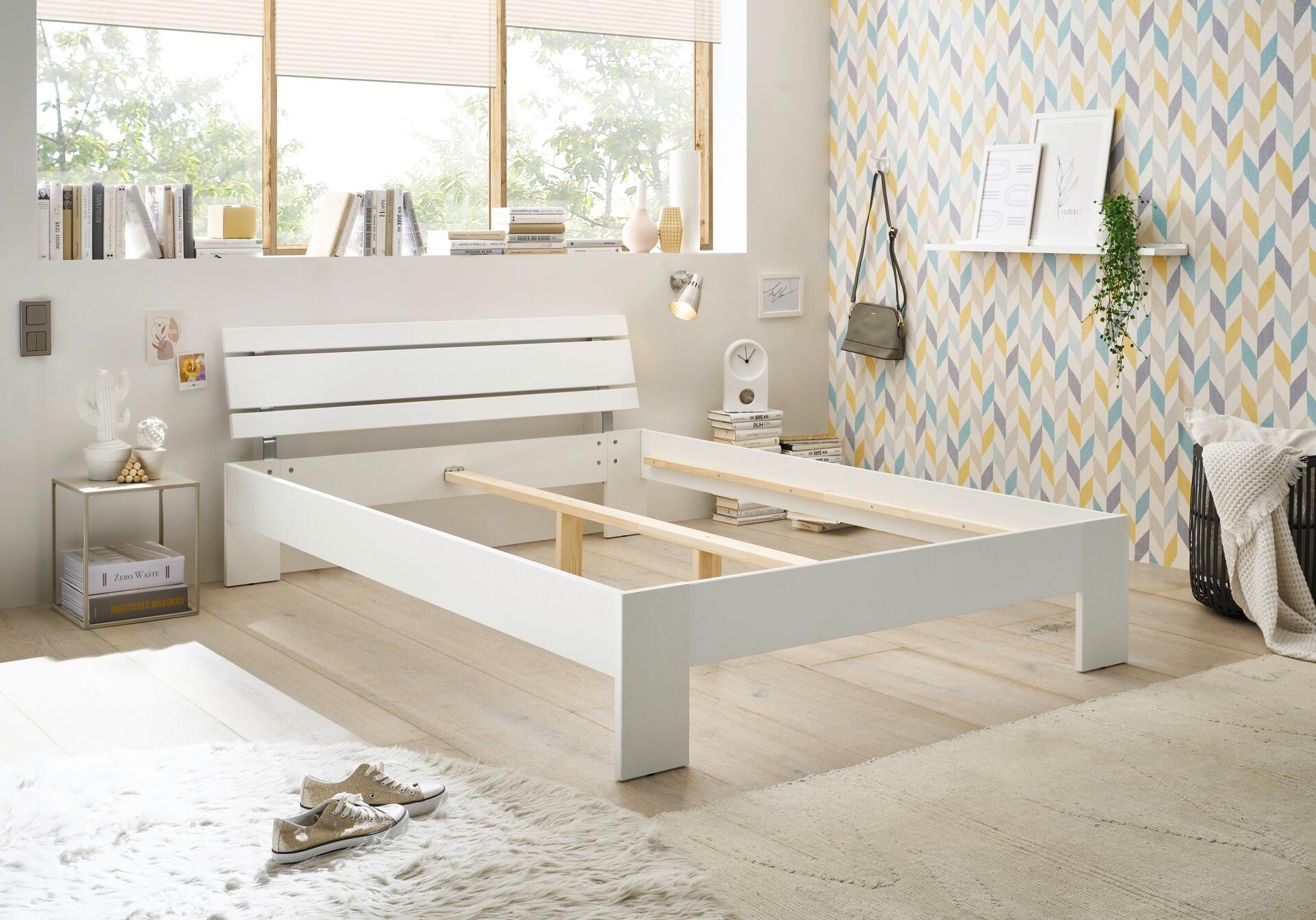 Futonbett Brest weiß Liegefläche B/L: ca. 140x200 cm