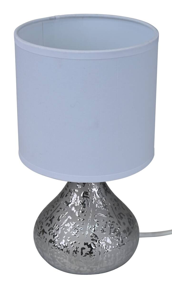 POCOline Keramik_Tischleuchte Auri silber Keramik B/H/L: ca. 14x25x14 cm E14 1 Brennstellen