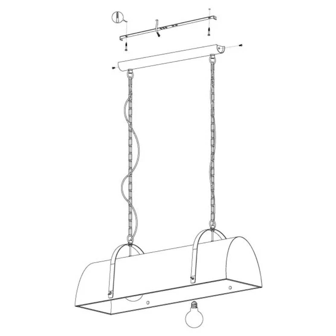 Eglo Pendelleuchte Deerhurst braun Stahl B/H/L: ca. 28x110x70 cm E27 2 Brennstellen
