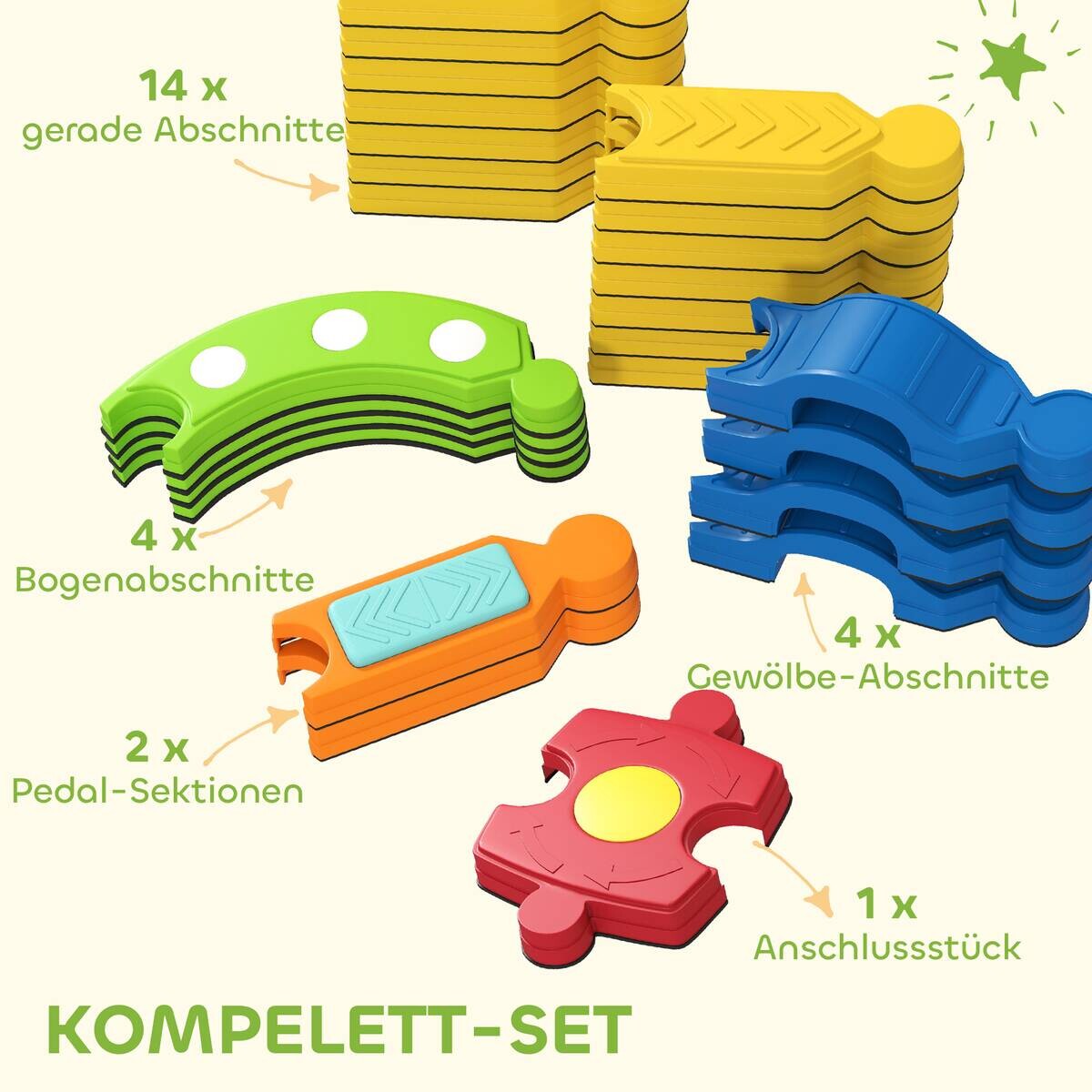 AIYAPLAY Kinder Balancierbalken mehrfarbig B/H/L: ca. 176x10,5x176 cm